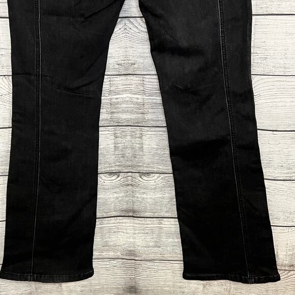 Urban Outfitters BDG Women's Jeans Size 32 Black Flare Legs Wide Waist Band - Picture 9 of 15